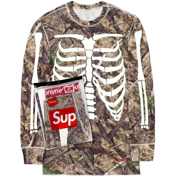 Supreme Hanes Bones Thermal Crew 1 Pack Woodland Camo main image 1